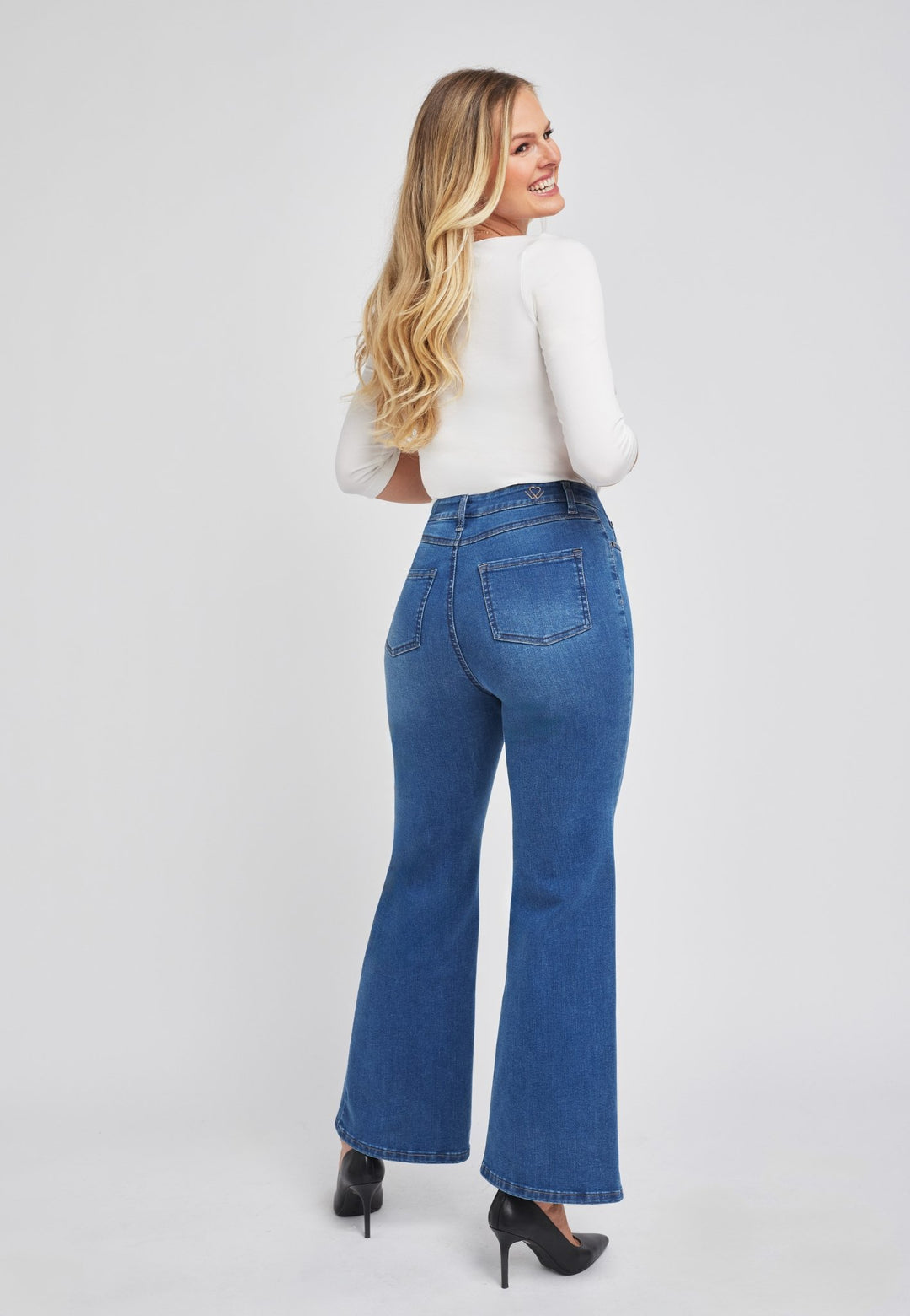 WonderJeans Flared Stone Blue Super Wash
