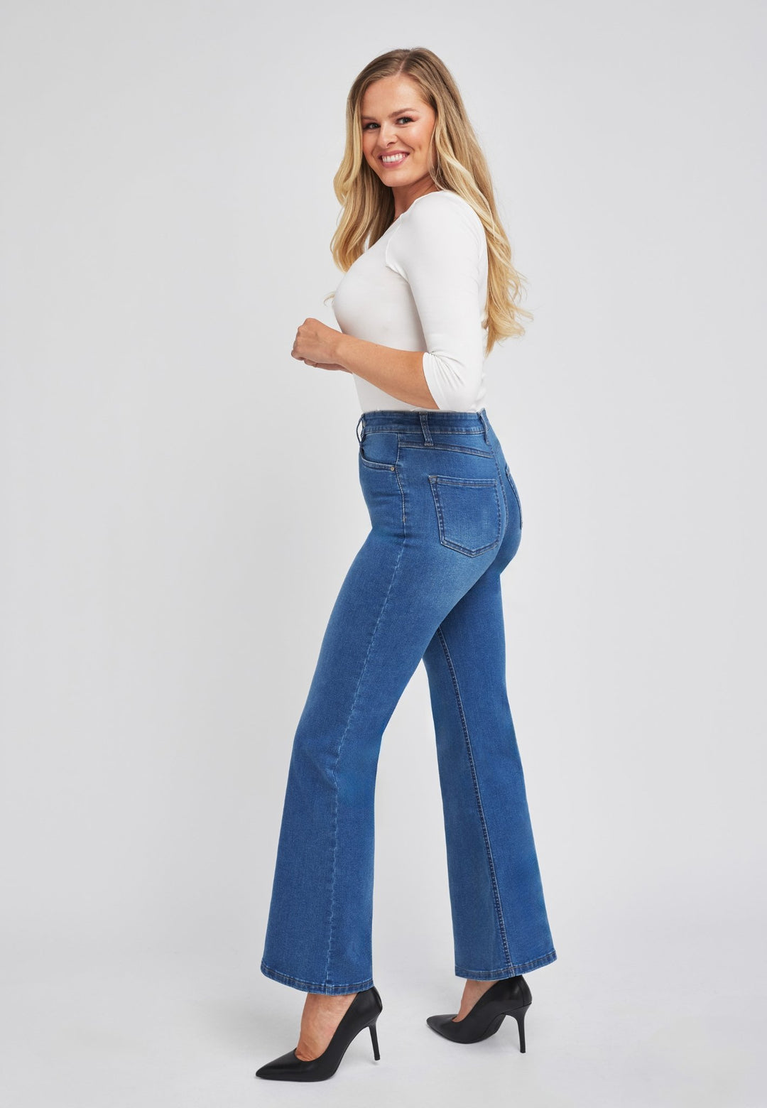 WonderJeans Flared Stone Blue Super Wash