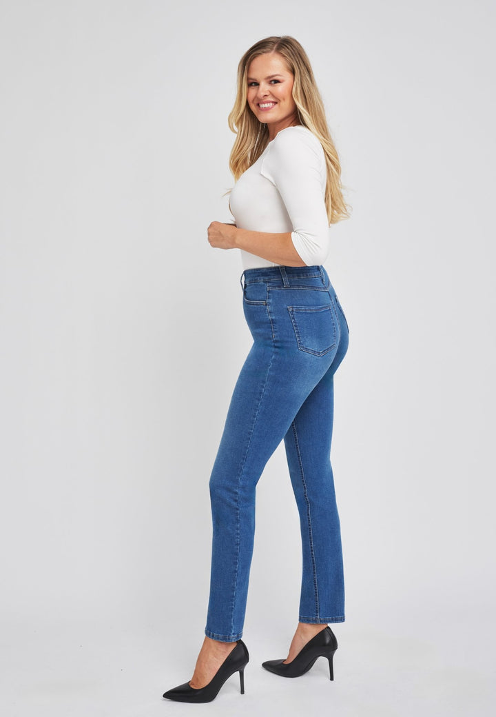 wonderjeans High Waist Straight Authentic Mid Blue1