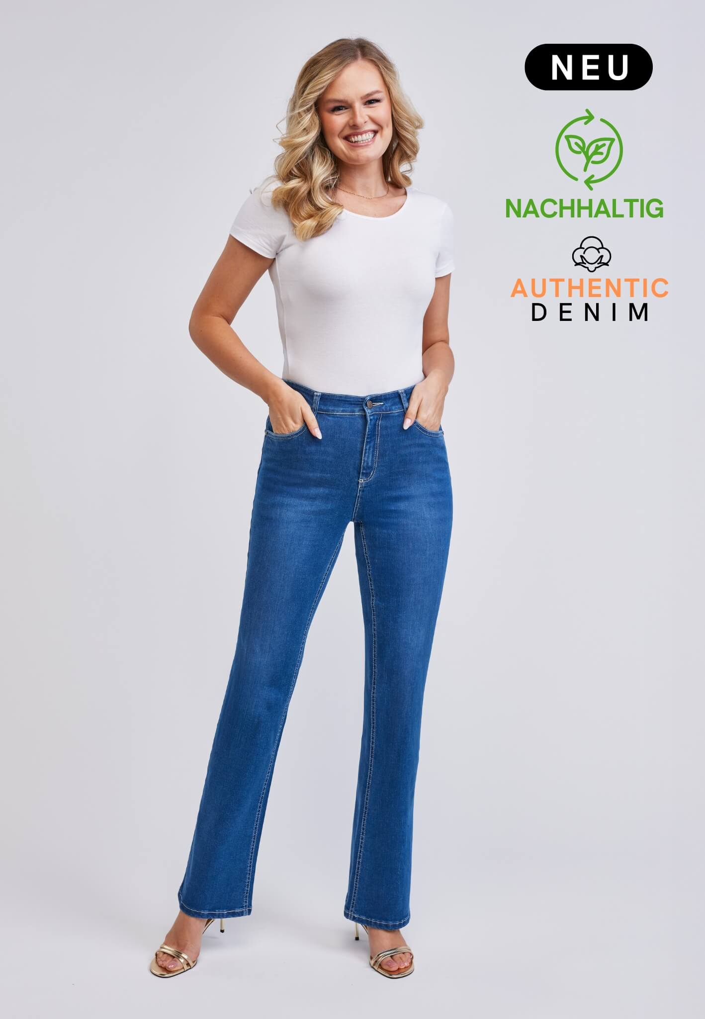 wonderjeans High Waist Straight Authentic Mid Blue1