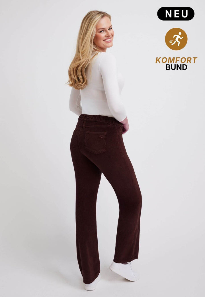 wonderjeans Relaxed Straight Easy Cord Chocolate