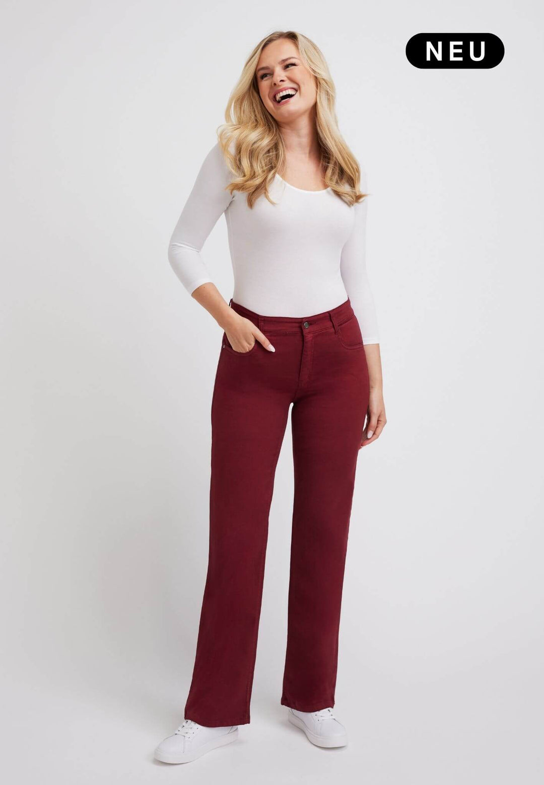 wonderjeans Relaxed Straight Burgundy